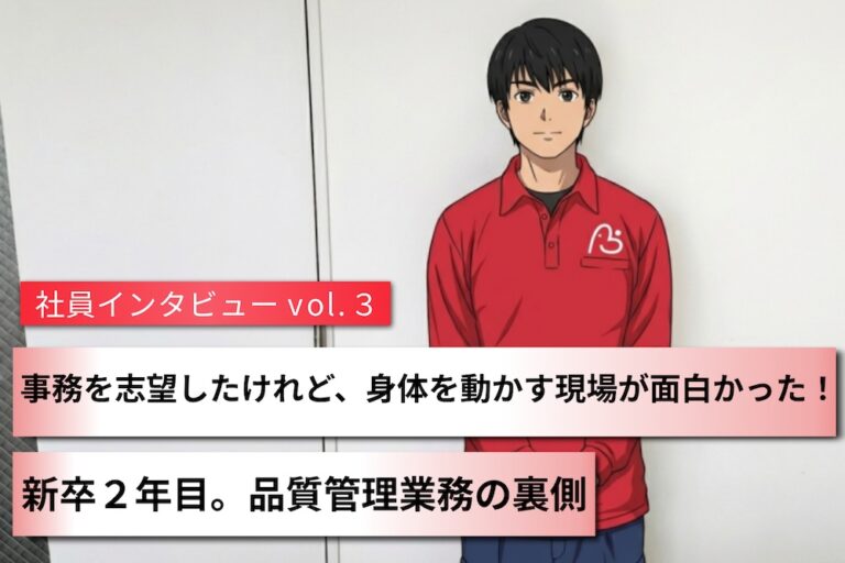 事務を志望したけれど、身体を動かす現場が面白かった！新卒２年目、品質管理業務の裏側 ～社員インタビューVol.3～